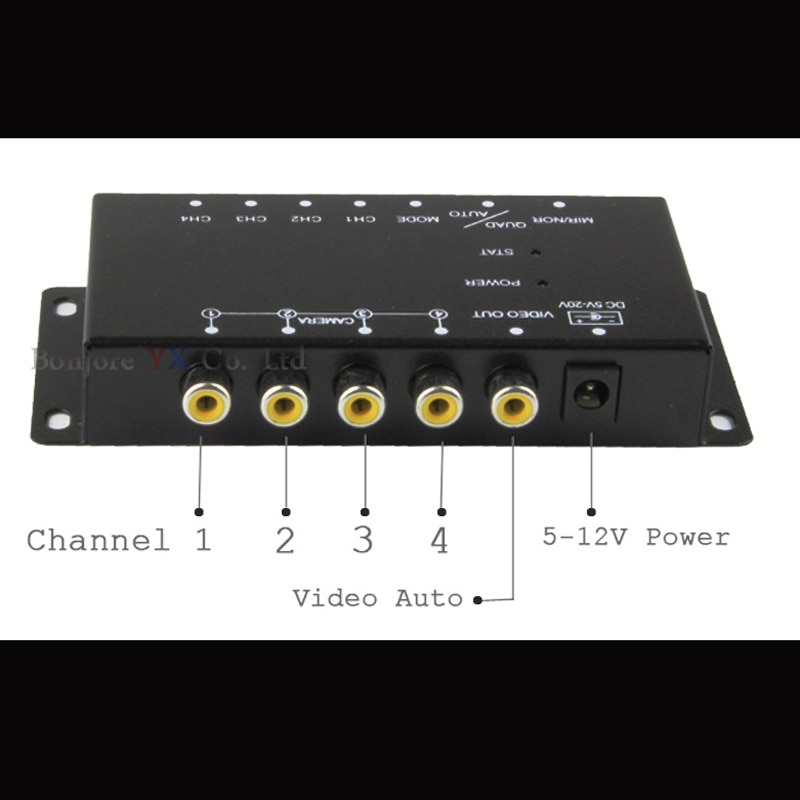 Koorinwoo 360 Parking 4 Video input Control Box Car Camera Normal Image Switch Combiner Box For Left Right Front Rearview Camera