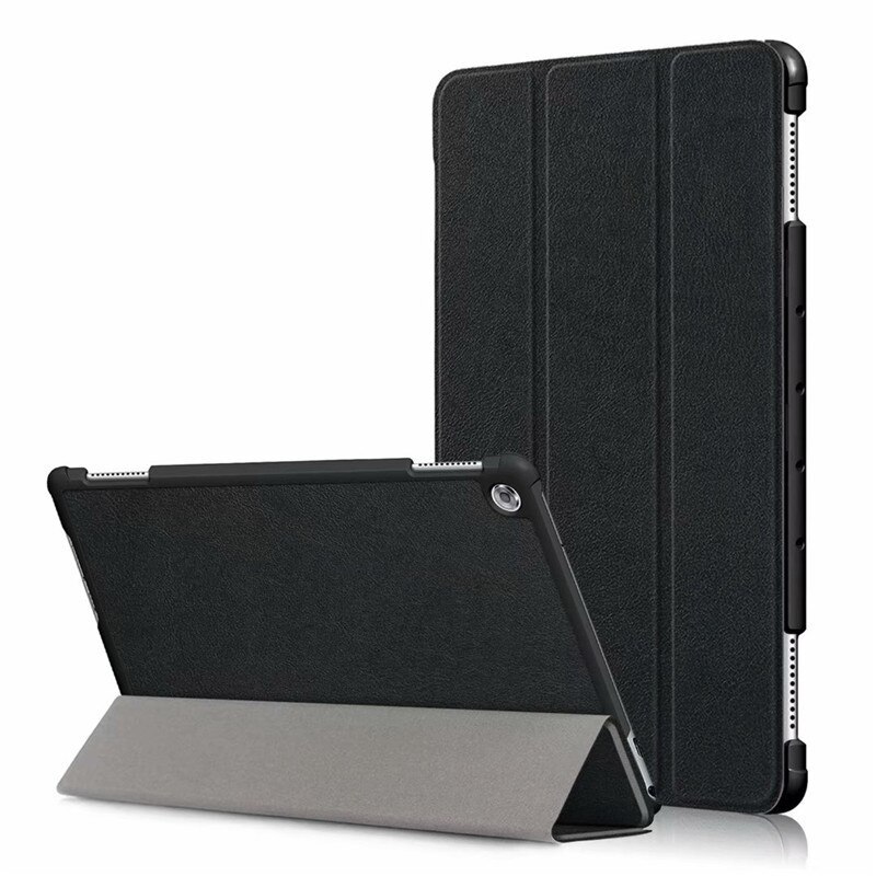 Case for Huawei MediaPad M5 Lite 10 BAH2-W19/L09/W09 Ultra Slim Pu Leather Stand Cover for Media Pad M5 Lite 8.0 Case+film+pen: black / M5 Lite 8.0 inch