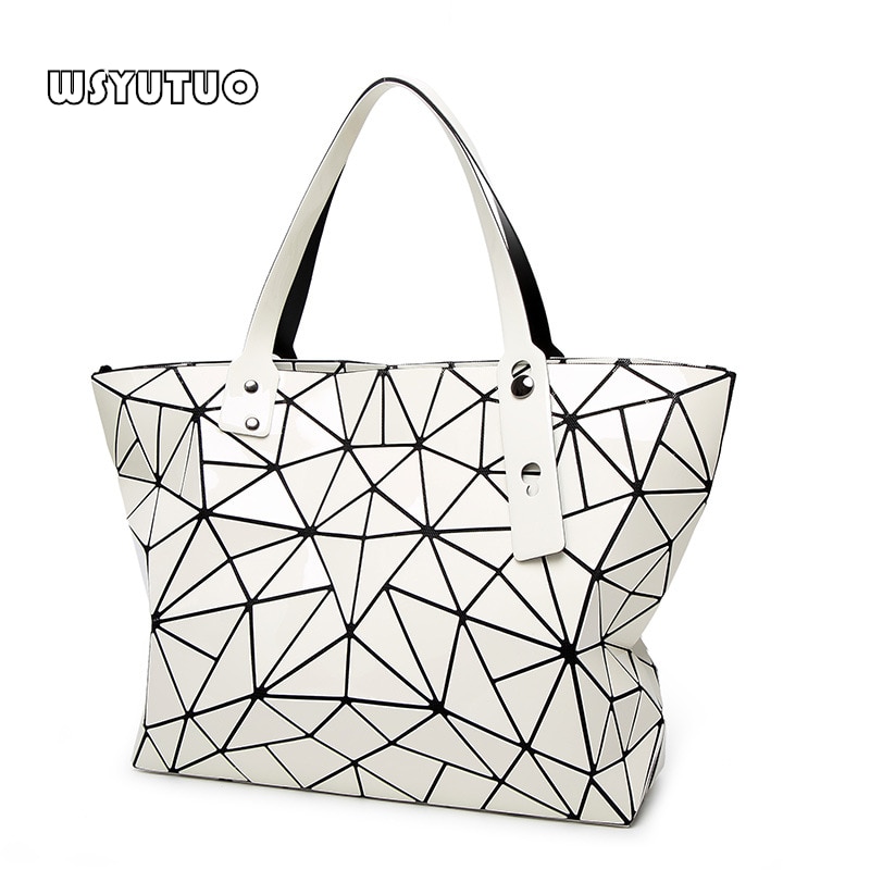 WSYUTUO Handtas Vrouwelijke Gevouwen Dames Geometrische Plaid Tas Mode Casual Tote Vrouwen Handtas Schoudertas