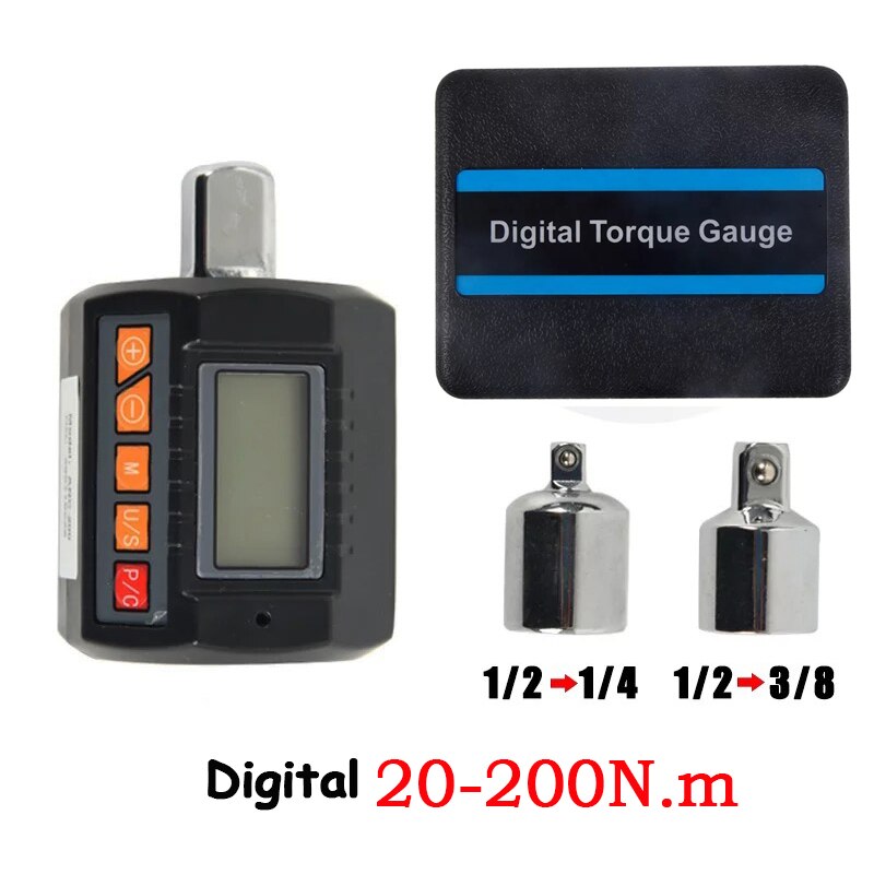Torque Wrench 1/2" 1/4" 3/8" Adjustable Digital Torque Meter Tester Gauge Measurement Key 30,135,200N.m Adapter With Mechanical