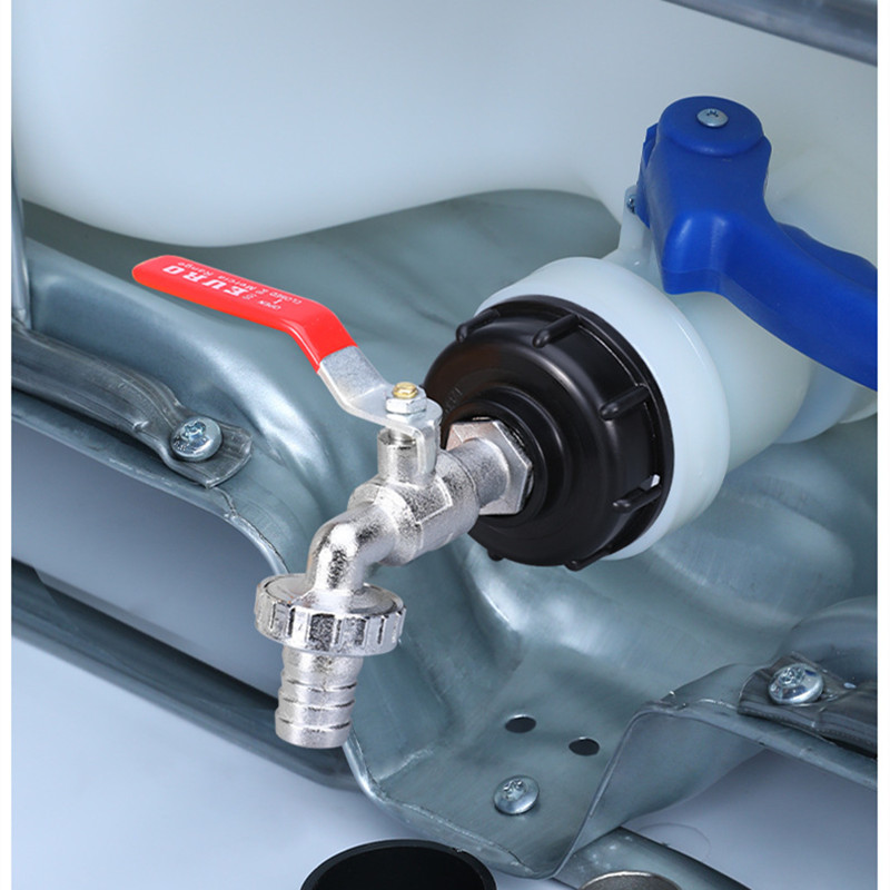 S60x6 Coarse Thread IBC Tank Tap Connecter x 1/2'' 3/4'' Water Coupling Adapter 1000L Garden Home Replacement Valve Fitting