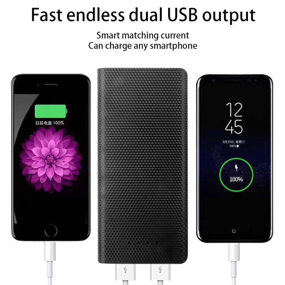 20000Mah 8X18650 Mobiele Power Bank Case Mobiele Diy Kit Externe Batterij Oplader Doos Usb Typen C Led licht Opladen Digitale Display