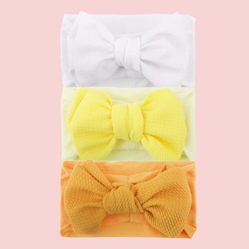 3Pcs/Set Cute Big Bowknot Baby Headband Flower Dot Elastic Baby Girl Hair Bands For Newborn Infant Baby Hair Accessories: Style 2 G02