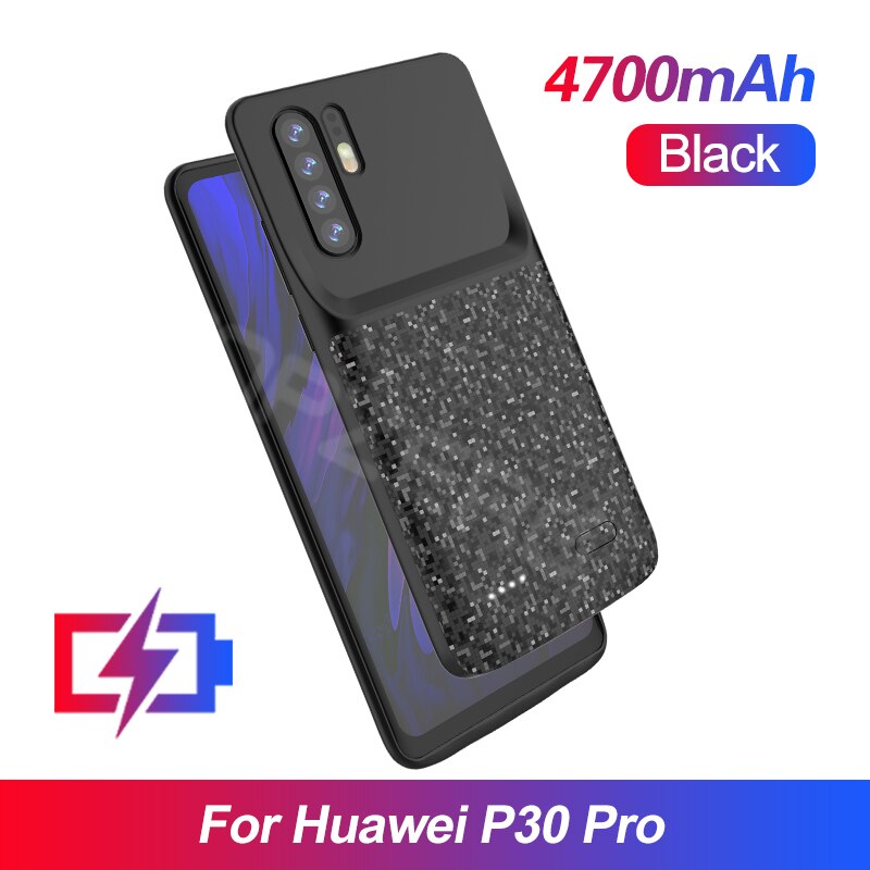 Funda de batería para cargador inalámbrico, funda trasera de 4700mAh para Huawei Mate 20 Pro Nova 3i 4e para Huawei Honor 8 8X 9X Pro 10: For P30 Pro