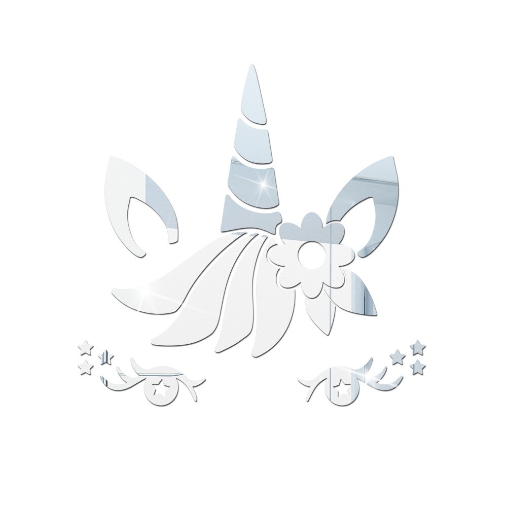 Kawaii Einhorn Acryl Zauberstab Aufkleber Spiegel Aufkleber Tapete Schlafzimmer Wohnzimmer Dekor Hause Dekoration Zubehör: JM578 Splitter