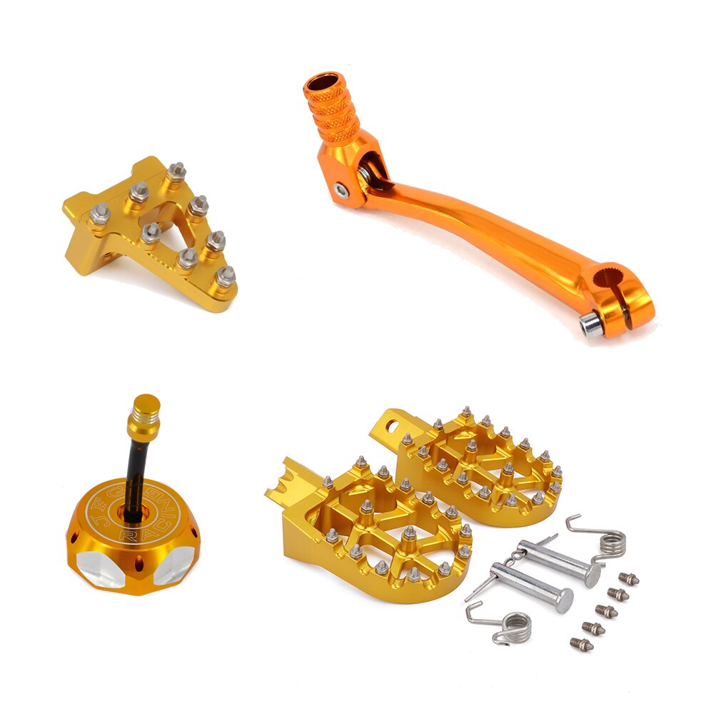 Motorcycle Foot Peg Rests Footpeg Brake Pedal Tip Shifter Shift Lever Gas Fuel Tank Cap Cover For HONDA CRF50 XR50 KAYO SDG SSR: Yellow