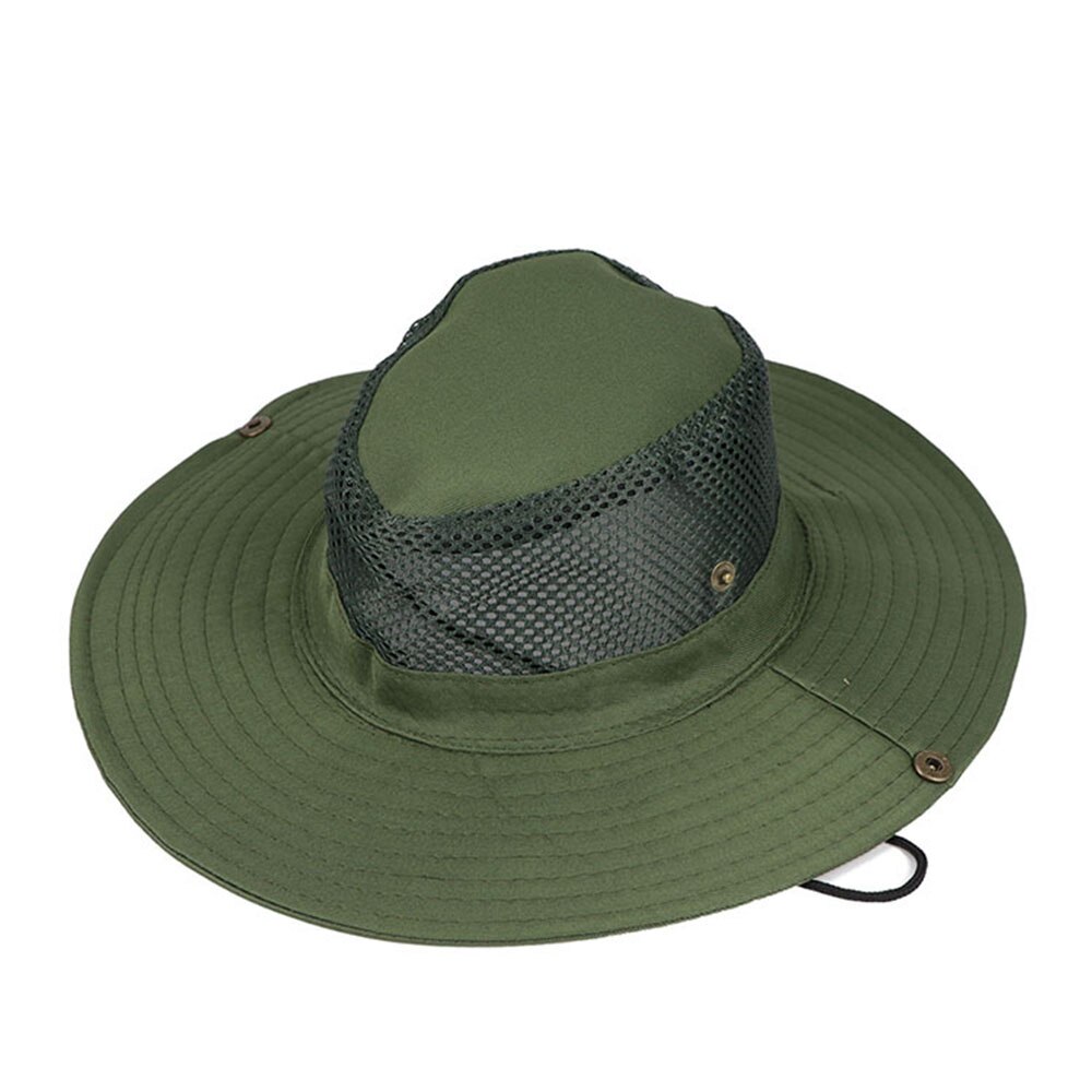 Brede Rand Vissen Zon Caps Zomer Mesh Zonnebrandcrème Grote Dakranden Uv-bescherming Voor Camping Hengelen Safari Wandelen Outdoor Activiteit: Army Green