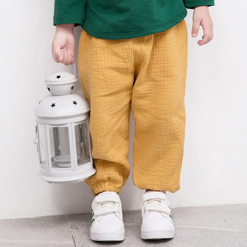 Flickor bomullsbyxor barn byxor babykläder pojkar bloomers ren färg barn casual leggings byxor vår höst