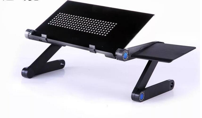 420*260 mm sammenfoldelig bærbar bordseng bærbar tablet pc skrivebord med museplade: Sort