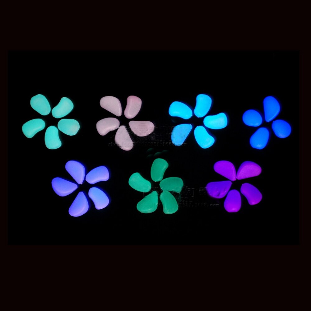Macetas fluorescentes para jardín, 50 Uds., piedra fluorescente que brilla en la oscuridad, decoración de micropaisajes