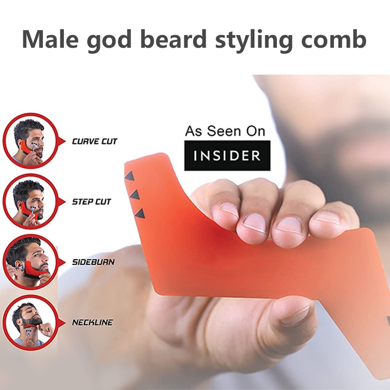Men Beard Styling Comb Ruler Beard Modeling Template Beauty Barber Tools TSLM1