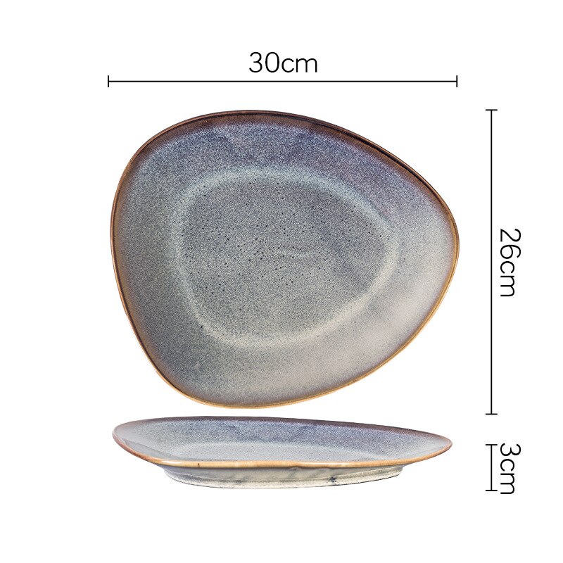 Japanese ceramic sushi dinner plate restaurant supplies kitchen tableware set nordic dessert sald plate trays decorative tea cup: Gem plate