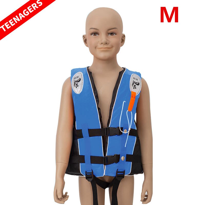 Adult Life Vest Jacket Polyester Swimming Boating Ski Surfing Survival Drifting Life Vest with Whistle Water Sports Man Jacket: Blue M