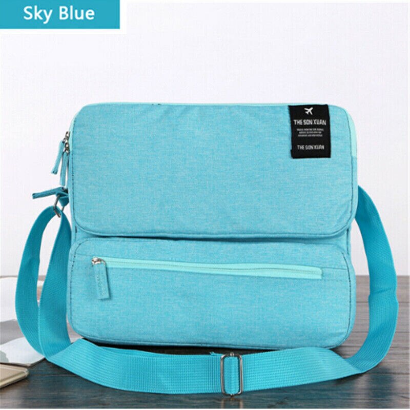 Bolso de viaje Unisex para hombre y mujer, bolsos de un solo hombro, bandolera con capacidad de viaje, cruzado, multibolsillos: Azul cielo