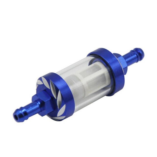 Filtro de combustible de vidrio reutilizable para motocicleta, pantalla Universal de Gas y gasolina, Combo de Motocross, piezas de filtros de aceite, 8MM: Blue