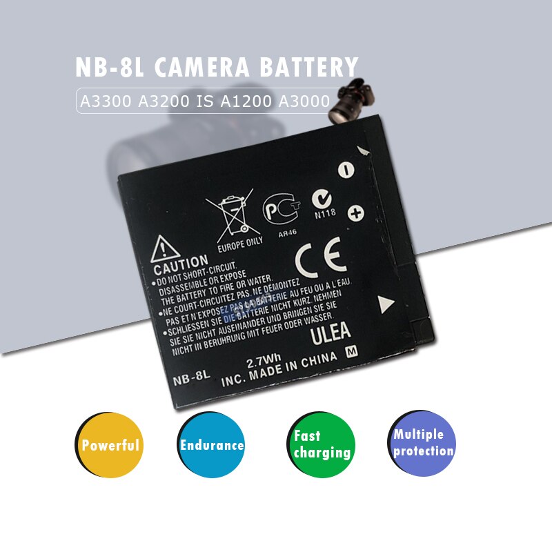 3,6 V 740mAh NB-8L NB8L NB 8L recargables de litio las baterías para Canon Powershot A3300 A3200 es A1200 A3000 batería de cámara