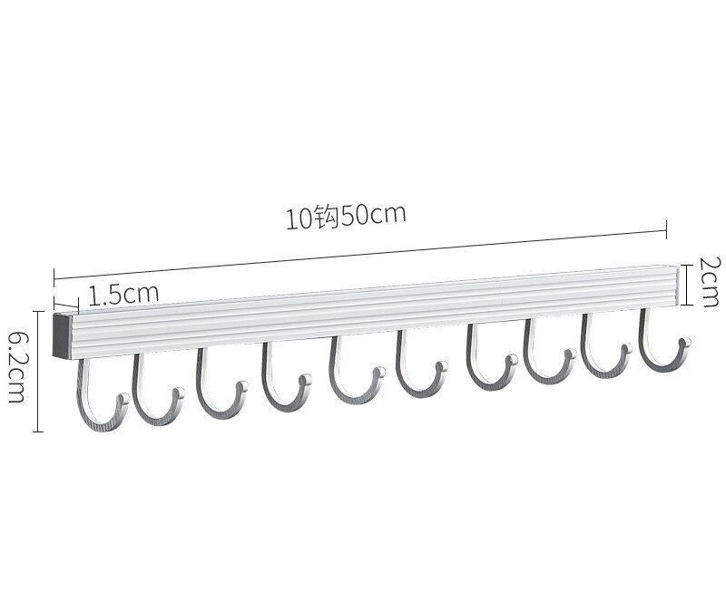 Punch-free kitchen racks kitchen and bathroom accessories space aluminum knife rack hook kitchen pot rack wf4231625: A 50CM