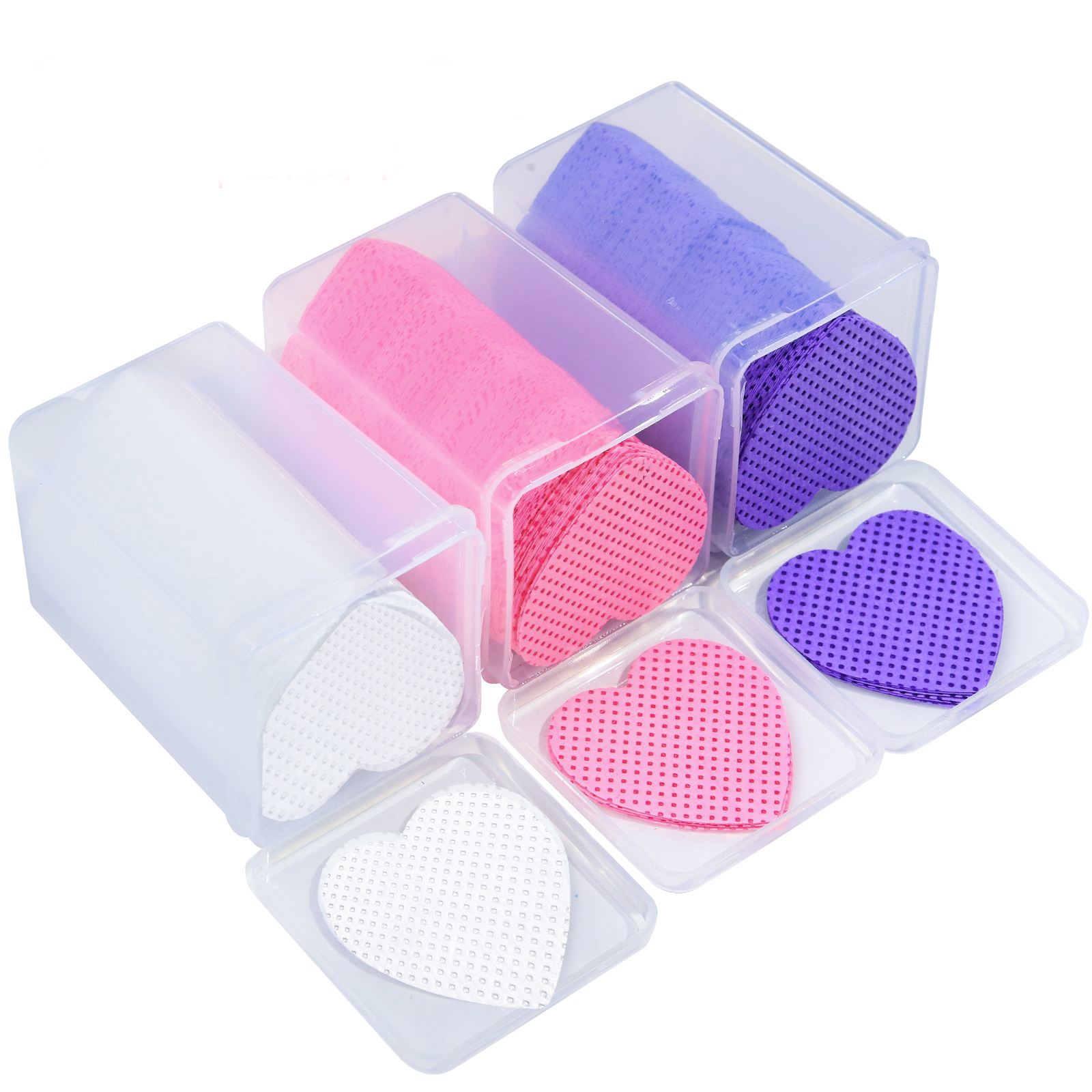 200 Uds. Toallitas para uñas sin pelusa, almohadilla de algodón para quitar esmalte de uñas, herramientas de limpieza de maquillaje de Gel UV con forma de corazón