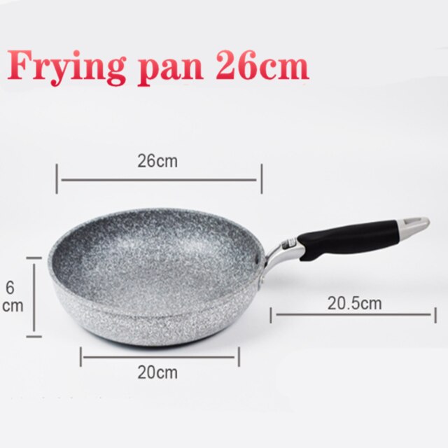 Non-stick Koekenpan Maifan Stone Wok Aluminium Pan Pannenkoek Ei Steak Koekenpan Pot Pizza Panckae Pannen Koken gereedschap 26/28Cm: Frying pan 26cm