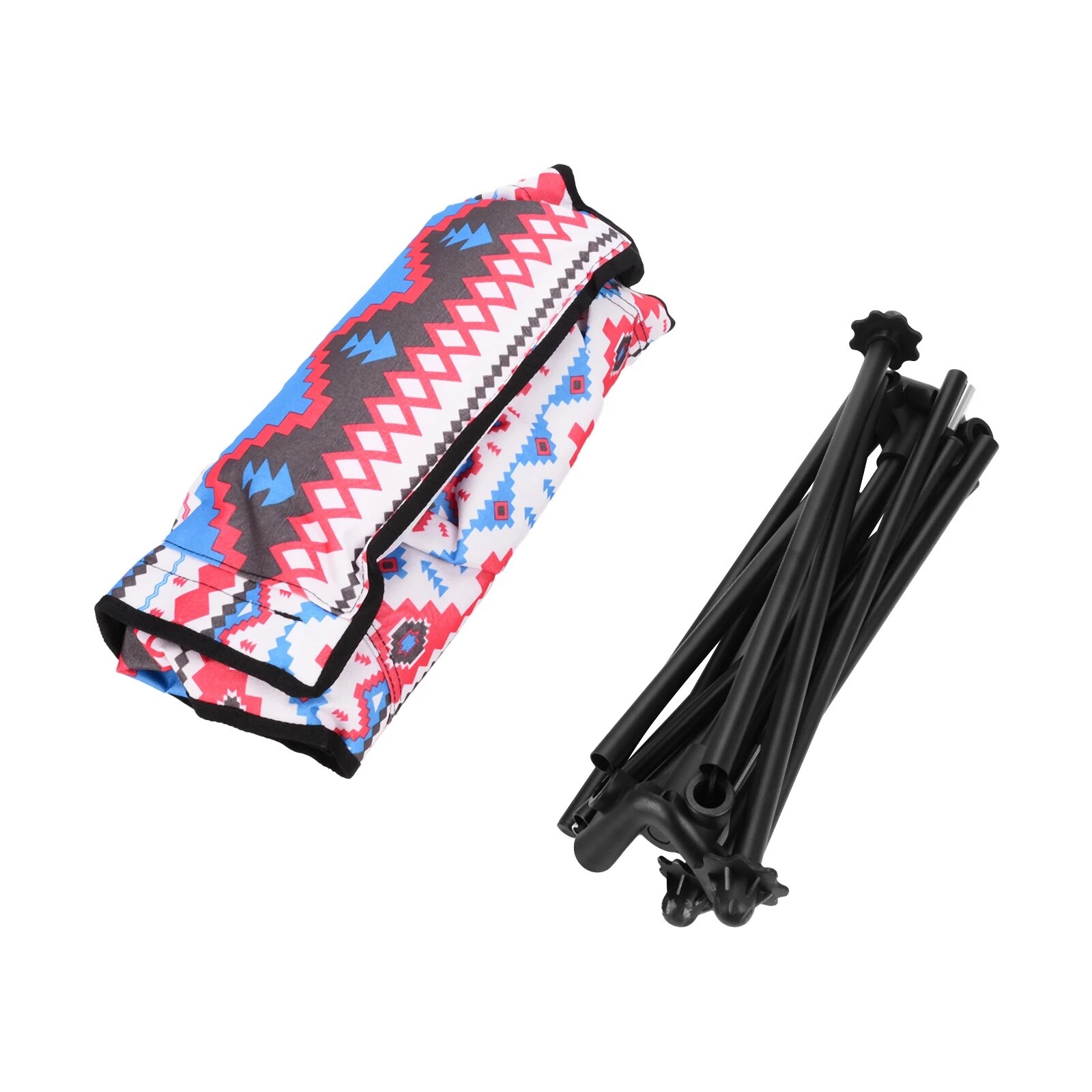 Ultralight Portable Folding Camping Chair Ethnic Customs with Pillow Aluminum Bracket Outdoor Fishing Camp Garden Furniture