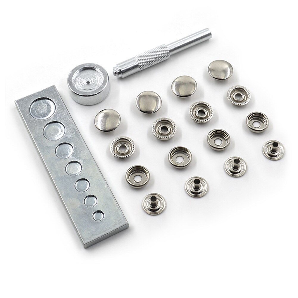 Metal snap fastener monteringsværktøj nitte lås installere værktøj trykbolte nitte sætter base diy sy tilbehør værktøjssæt: Rx343 og  rx344