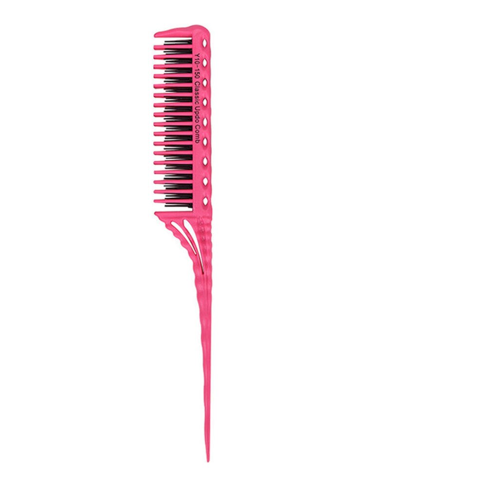 Highlighting Hair Comb ABS Weaving Highlighting Foiling Hair Comb for Salon Dyeing Tail Combs Brush Separate Parting For Hair: pink