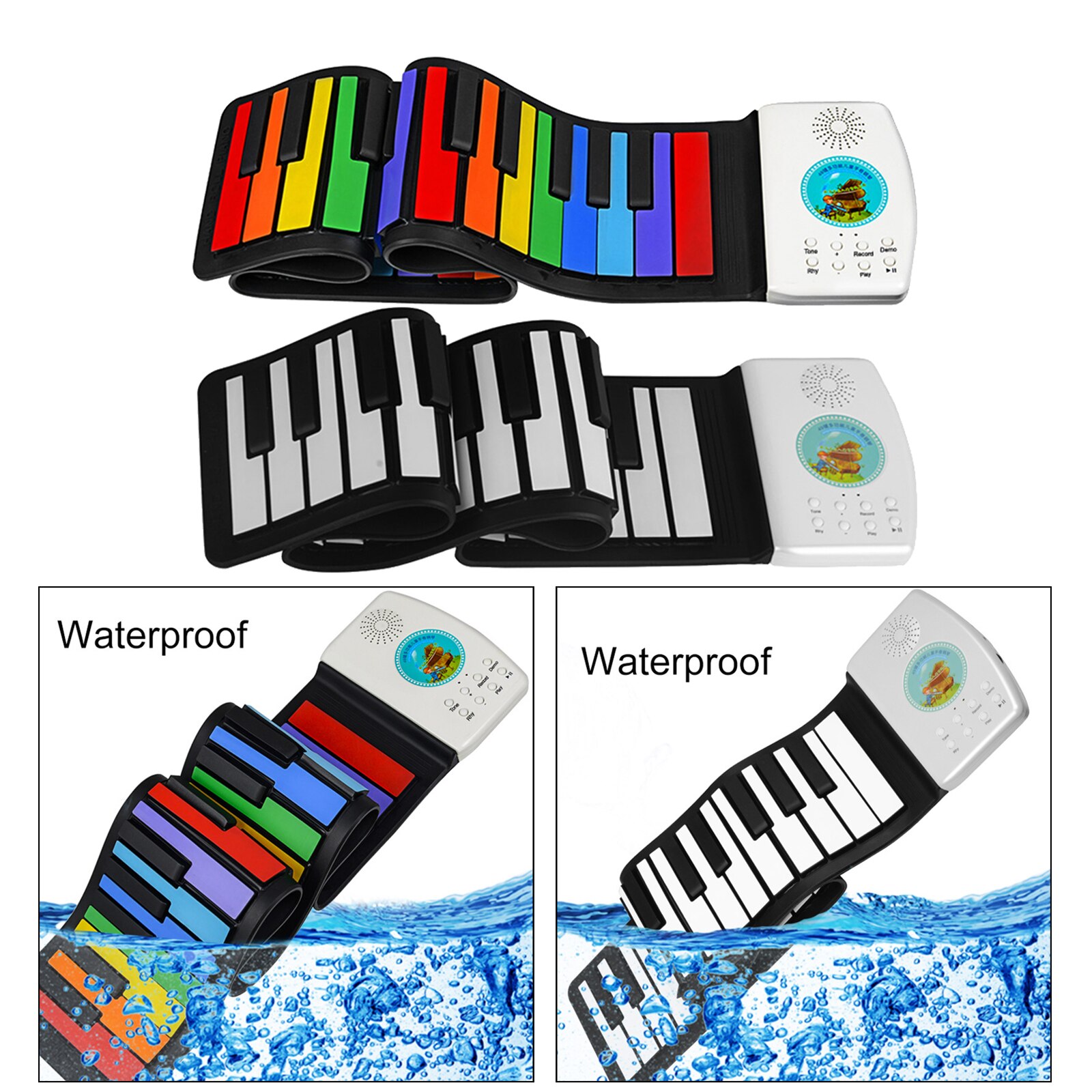 Roll Up Piano Folding Silicone Roll Up Keyboard Early Learning Education Toy