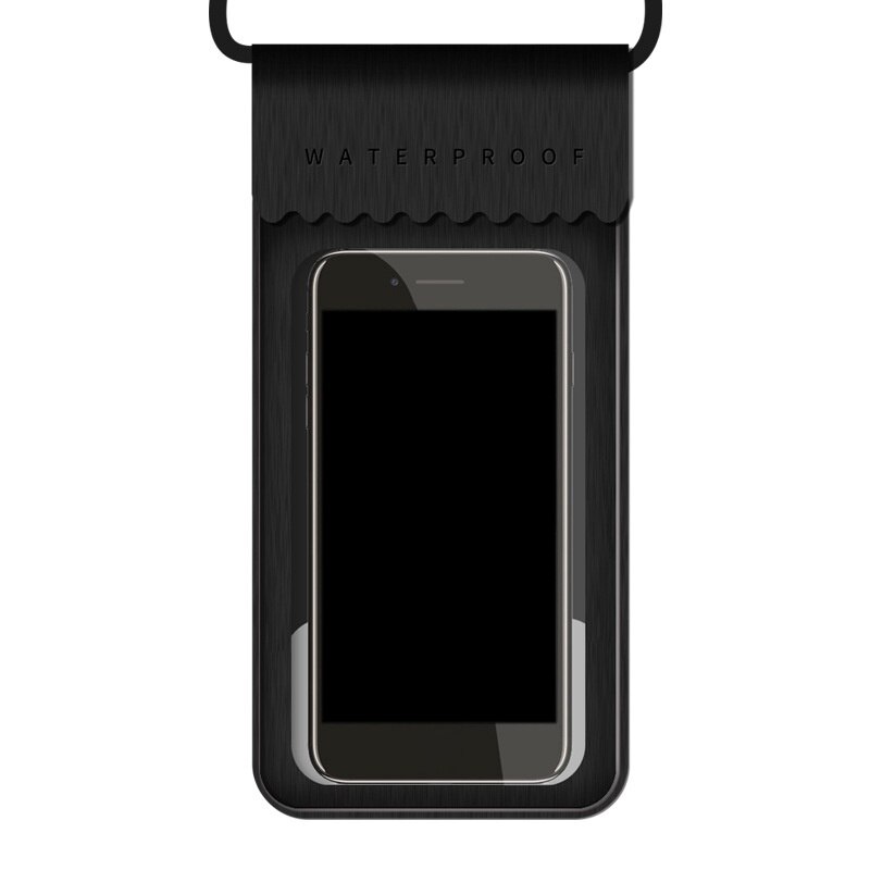 Outdoor zwemmen touch screen TPU waterdichte hoge transparante mobiele telefoon tas verzegelde mobiele telefoon tas: Black 5 inch