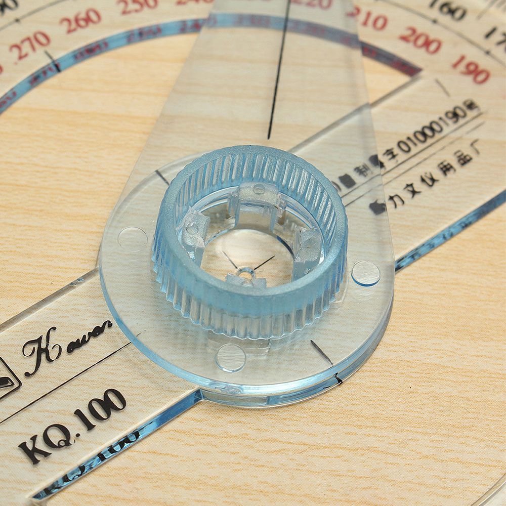 Plastic Round Ruler Patchwork Ruler 360 Degree Pointer Protractor Ruler Angle Finder Swing Arm For School Office Sewing Supplies