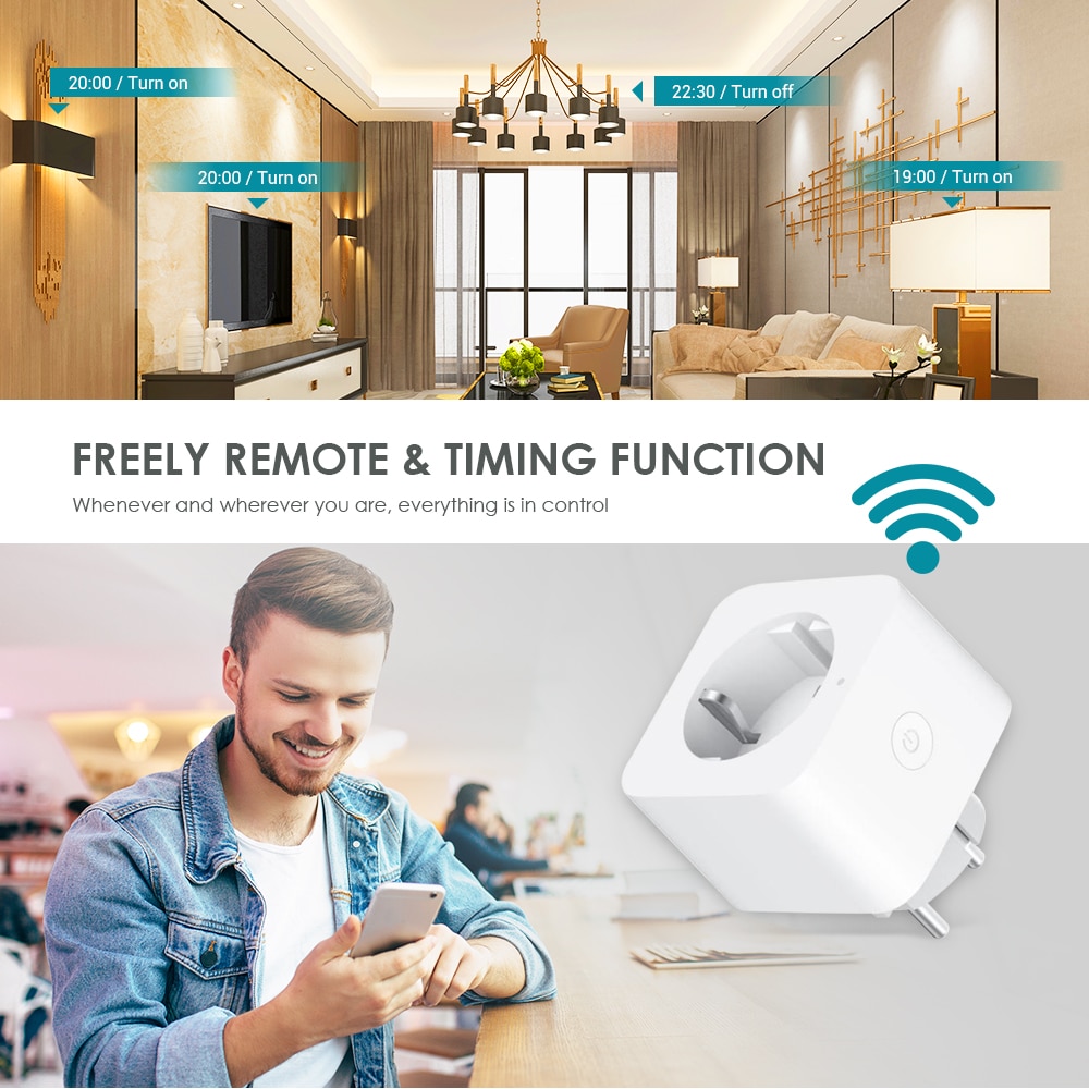 Xiaomi mijia eu smart stikkontakt plugg zigbee stemme fjernkontroll timing til husholdningsenheter fungerer med alexa google assistent