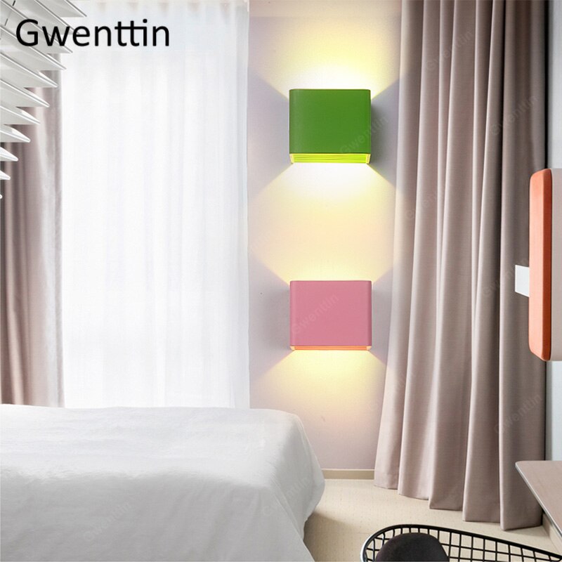 7W Nordic Vierkante Wandlampen Moderne Verlichting Voor Thuis Led Spiegel Lampen Badkamer Slaapkamer Lamp Ijzer Blaker armatuur