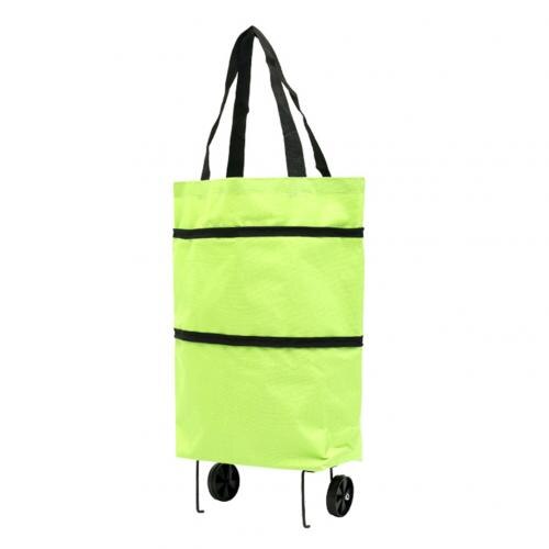 Carrito de la compra bolso plegable portátil bolso de compras carrito de la compra bolsas de la compra con ruedas rodantes carrito de la compra organizador de la compra: green