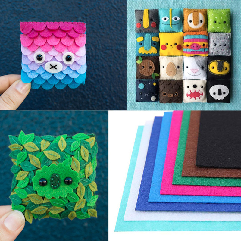 10pc/lot Felt Fabric Sheets DIY Craft Felt Non-Woven Fabric for Handmade Patchwork Home School Projects Decoration