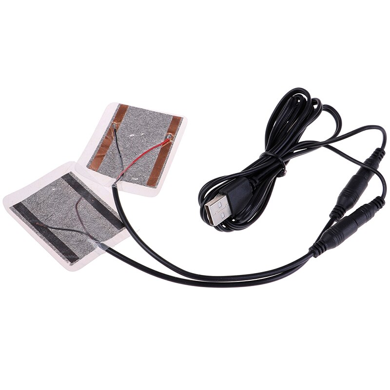 2Pcs/lot Heating Pads With Cable 5W USB Heater Gloves Bendable Heating Film DIY Warm Hand for Glove Pad Feet