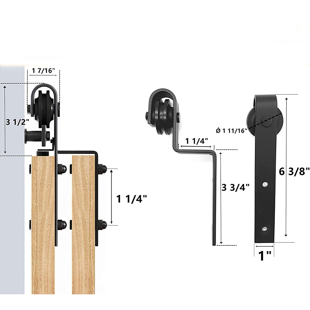 LWZH Rulli hardware per porte scorrevoli dell'armadio per ganci per porte scorrevoli circonvallazione in modo ecologico (non includere traccia)