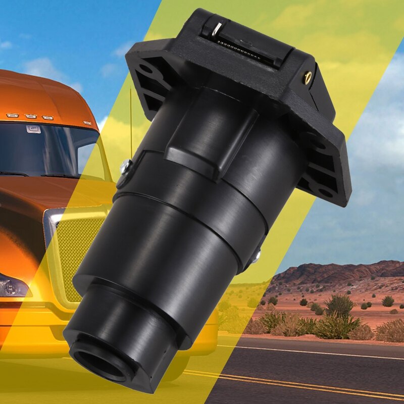 Durable Trailer Plug, 12V 7 Pin Round Trailer Plug 7 Way Blade Socket Adapter Wiring Connector for American for Caravan Tow Bar