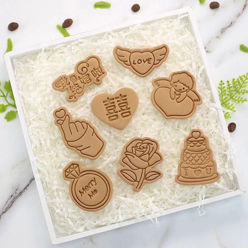 Wedding Valentine Cartoon Cookie Cutter Mould Biscuit DIY Mold angel Heart cake rose Shape Cutter Baking Tools