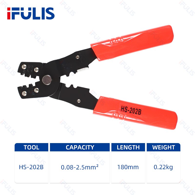 HS-202B Crimping Pliers Wire Cable Crimper Cutter Pliers Terminal Pliers Tool HS-202D: HS-202B