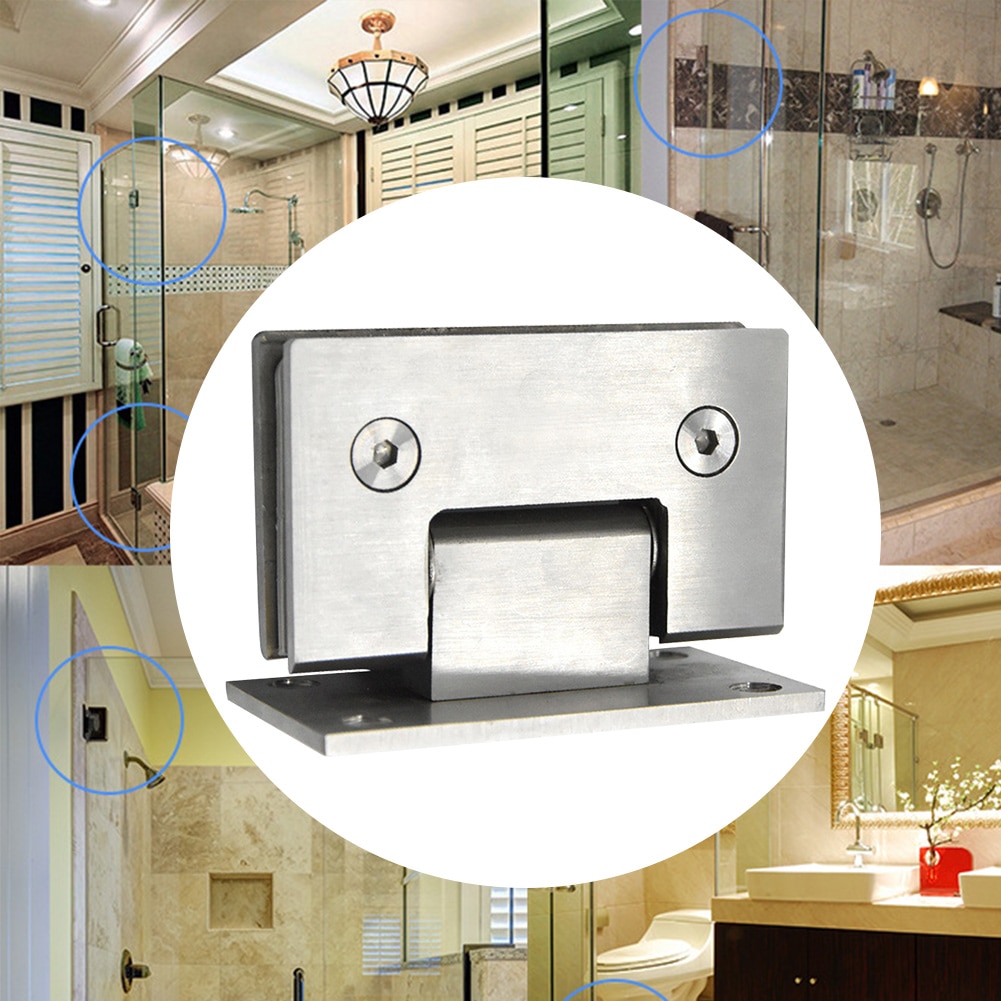 Glass Clip Door Clamp Frameless Durable Shower Door Clamp Door Fittings Glass Bracket 90 Degree Stainless Steel Chrome Clip