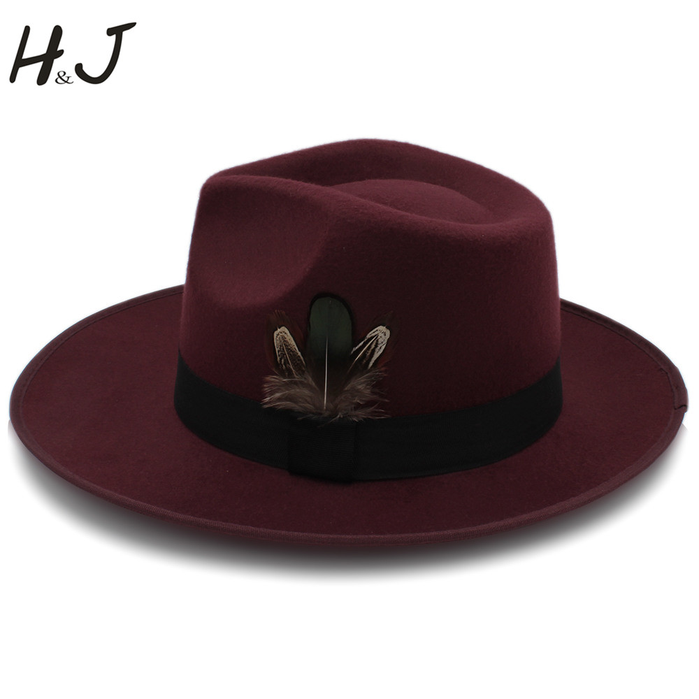 DRESHOW Vrouwen Vintage Brede Rand Fedora Hoed met Riem Gesp Panama Hoed