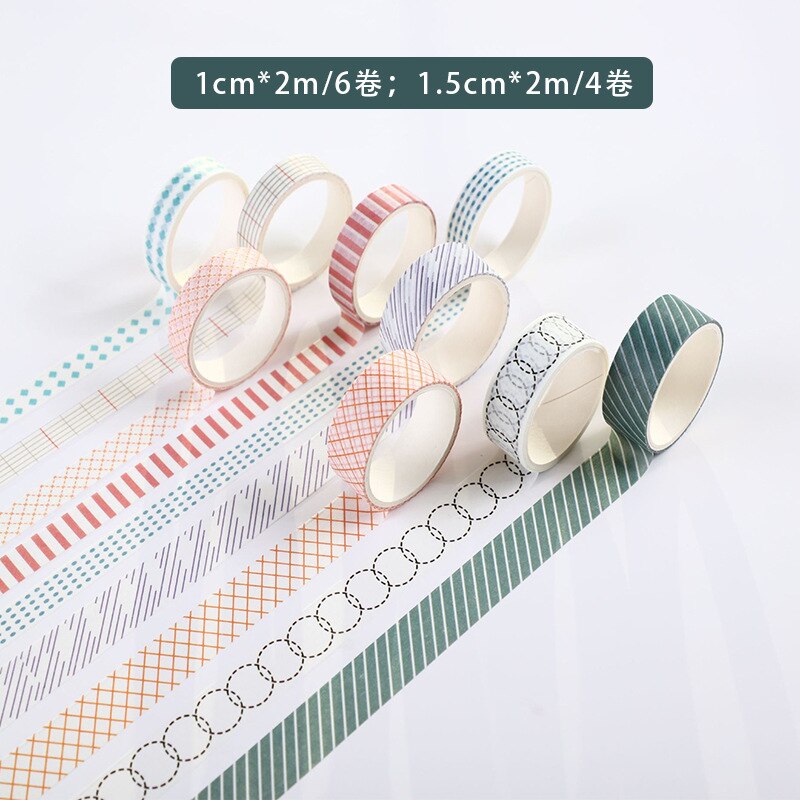 10 roll/set washi tape adhesiva masking tape washitapes kawaii stickers papeleria cute korean Decoration japanese decorationtape: C