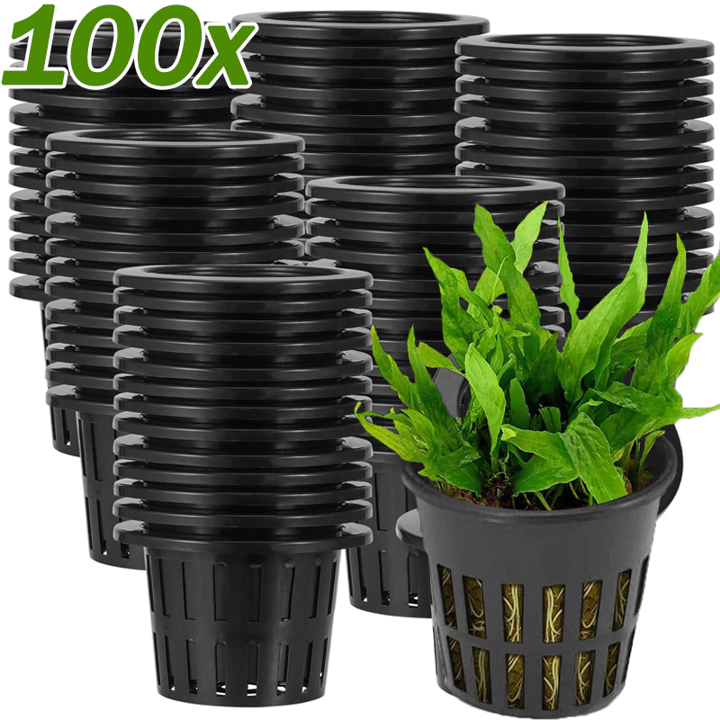 Vasos de red para macetas hidropónicas, cultivo sin suelo para jardín, taza de red de malla ranurada, enrooter de plantas de plástico, cestas de red cultivadas, macetas para vivero