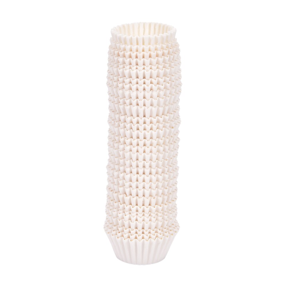 500 stk mini størrelse chokalade papir liners bage muffin kage papir kopper kage forme cupcake tilfælde ensfarvet fest bakke kageform: Hvid
