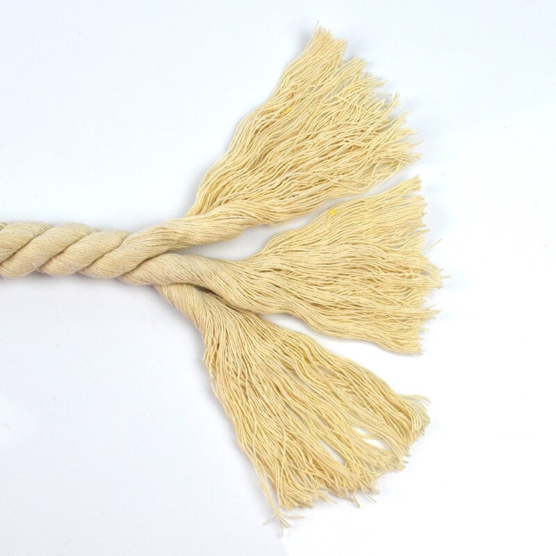 Cuerda de algodón Beige, 100% de algodón grueso, cordones naturales de cáñamo para bolsa, correa para decoración del hogar, accesorios DIY, artesanía de cuerda hecha a mano