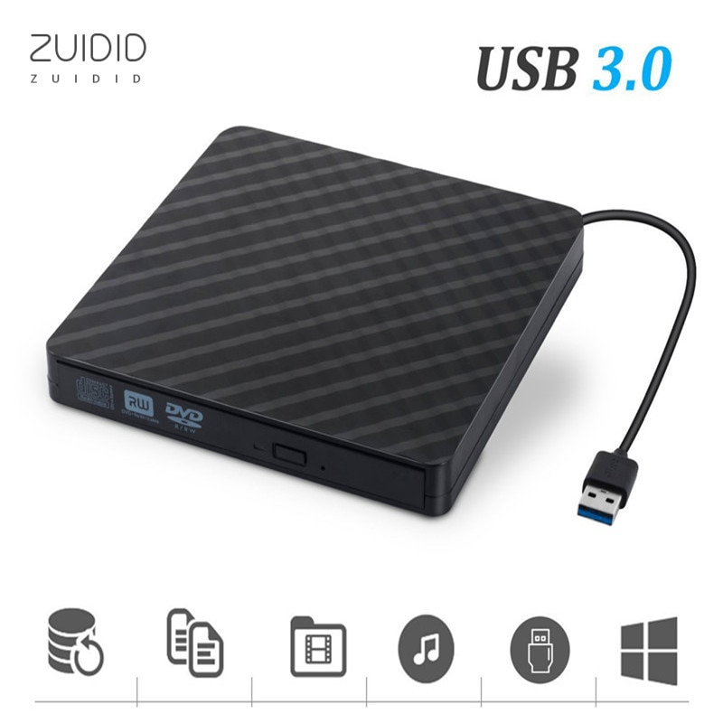 2 Kleuren Usb 3.0 Plaid Shell Dvd Cd Externe Brander Reader Rw Optische Drive Computer Notebook Accessoires