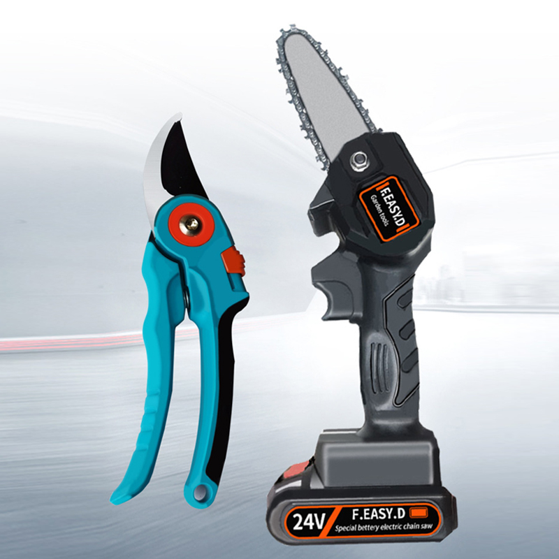 upgraded version of chainsaw metal 24V fruit tree cypress gardening tool with wireless lithium battery handheld chainsaw