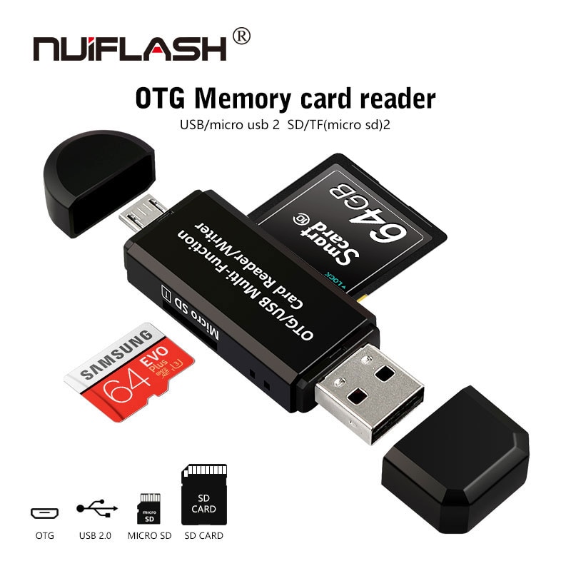 Memery Kaarten Lezen Apparaat Micro USB OTG naar USB 2.0 Adapter SD Card Reader Voor Android Telefoon Tablet PC
