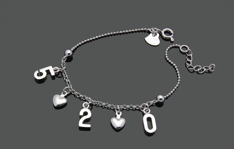 einfache silber herz-förmigen fußkettchen. solide 925 Sterling silber weibliche Fußkettchen.27 cm 520 fußkettchen. charmant Dame schmuck