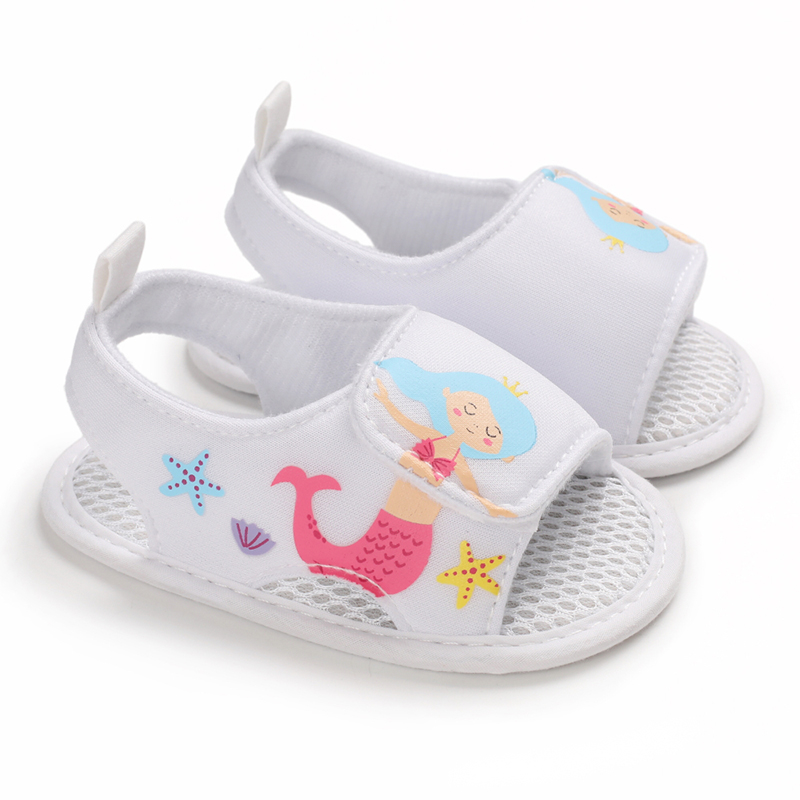Sandali estivi traspiranti con suola morbida a sirena per 0-18 mesi i più piccoli sono carini e confortevoli: white / 13-18 mesi