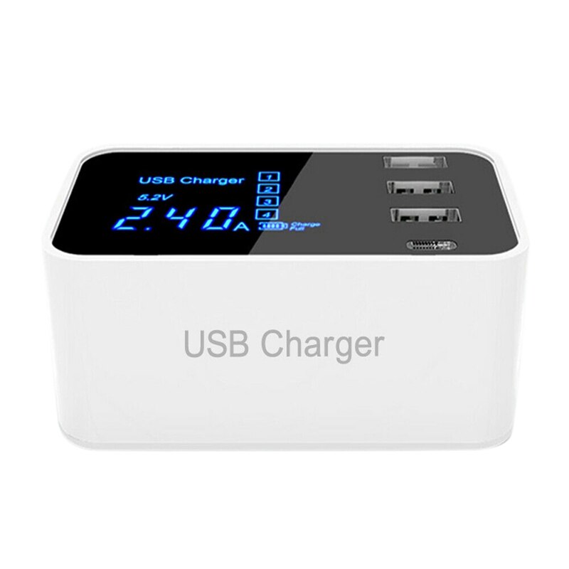 Snel opladen c lader led display wandlader 3- poorts usb lader (au stekker)
